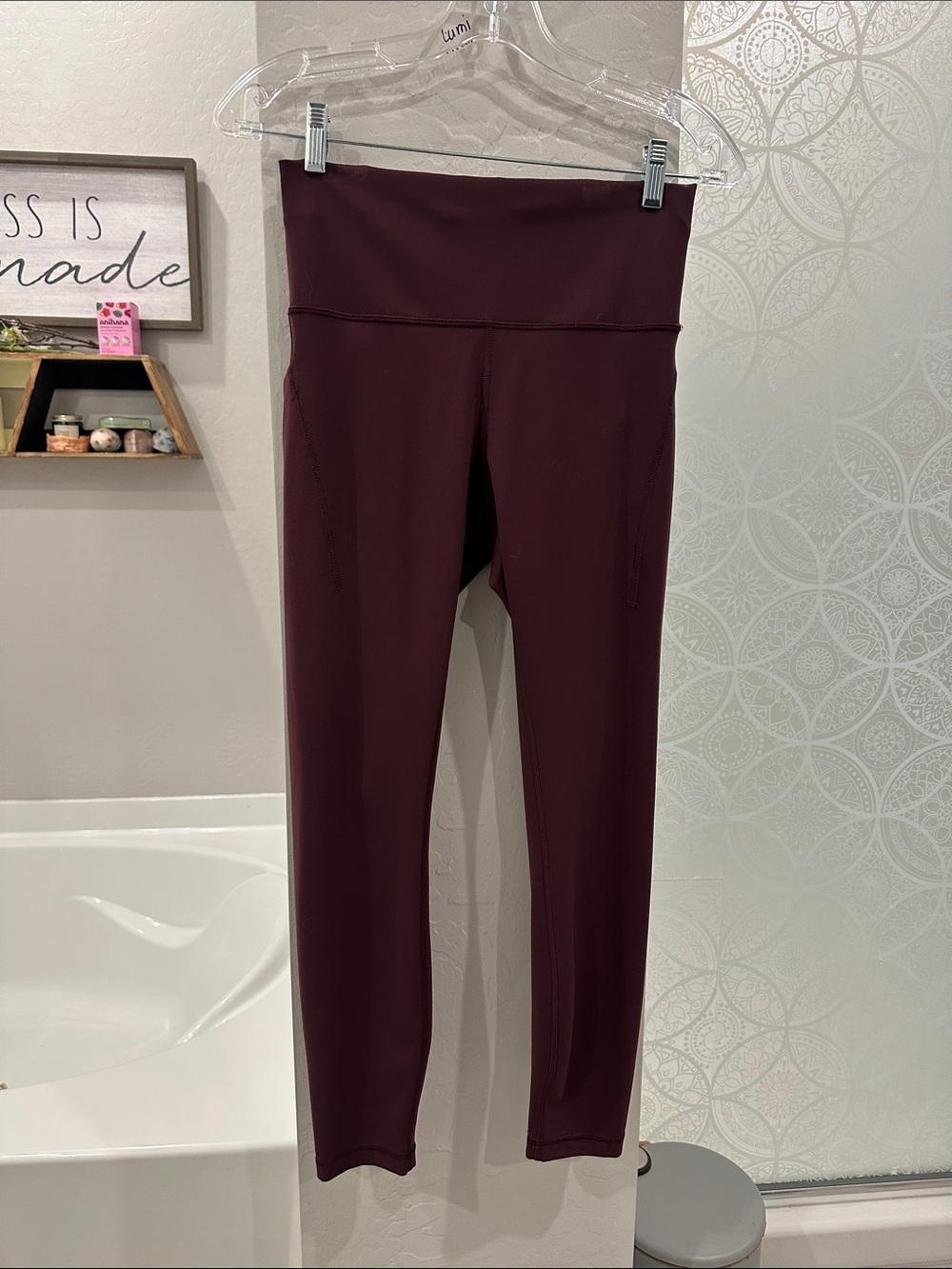 lululemon athletica High-Rise Burgundy Leggings with Side Pockets